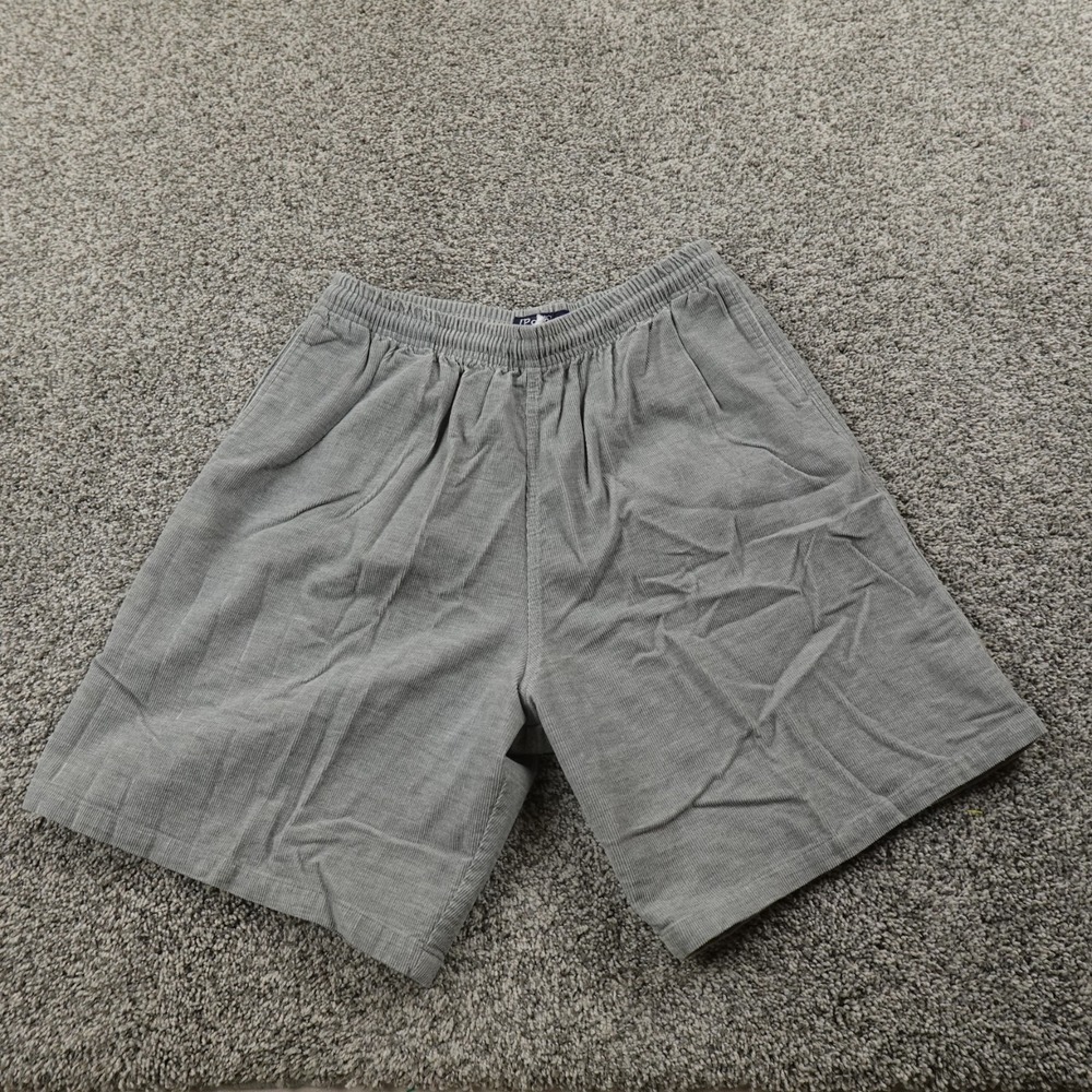 VTG Polo Ralph Lauren Shorts Mens 29 Gray Corduroy Pleated Stretch Preppy Sweats